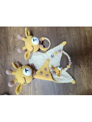 ZÜRAFA UYKU ARKADAŞI, ÇINGIRAK/DİŞ KAŞIYICI VE EMZİK ASKISI 3'LÜ SET