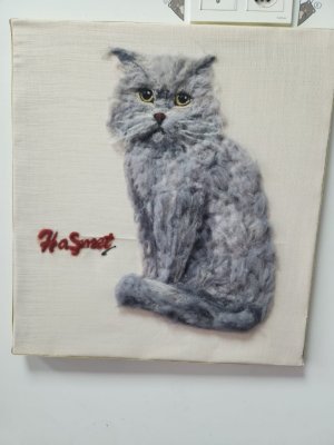 KİŞİYE ÖZEL KEDİ PANO 45*45 KEÇE