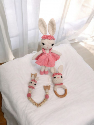 TAVŞAN UYKU ARKADAŞI- ÇINGIRAK/DİŞ KAŞIYICI VE EMZİK ASKISI 3'LU SET