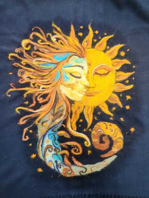 KEÇE İŞLEME ŞAL -GÜNEÇ VE AY