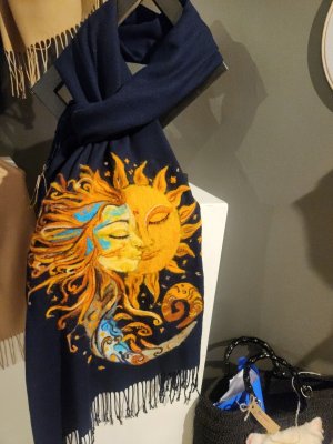 KEÇE İŞLEME ŞAL -GÜNEÇ VE AY