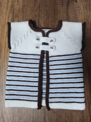 ÇİZGİLİ BEBEK YELEĞİ 0-6 AY