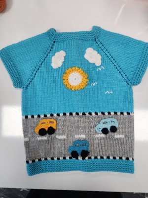 ARABA MOTİFLİ YELEK-PATİK SETİ 0-6 AY