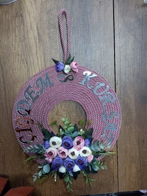 İSME ÖZEL KAPI SÜSÜ-ÇİÇEKLİ 